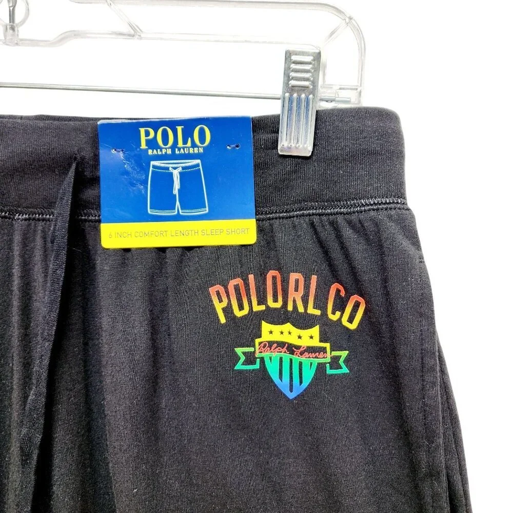 Ralph Lauren Polo black SleepLounge Shorts Men Drawstring Comfort Length SZ M